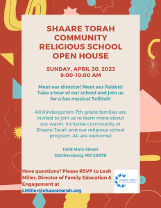 Open House ST Religious School