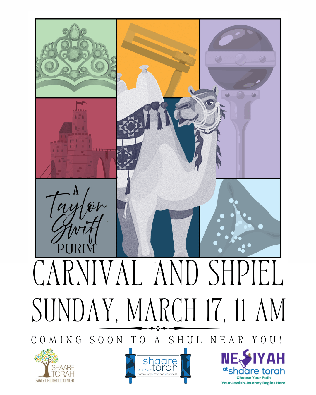Carnival and Shpiel sunday march 17 11 am a taylor swift purim